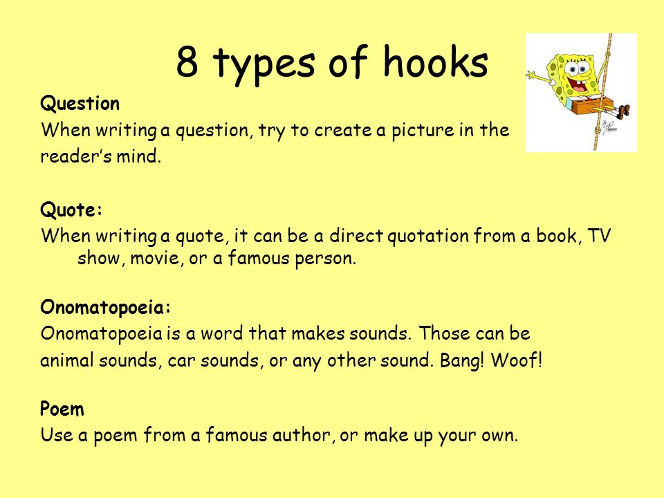Hook sentences for essays